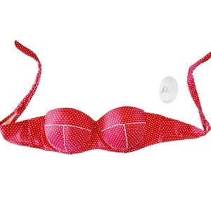 Country Girl S Red Polka Dot Bikini Top Swimsuit Bathing Suit Top 50's Style NWT